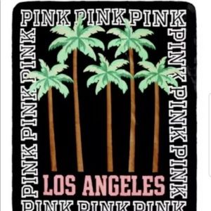 Pink Los Angeles Sherpa blanket